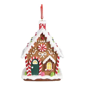 Závěsná ozdoba perníková chaloupka Gingerbread House - 7*5*9 cm Clayre & Eef