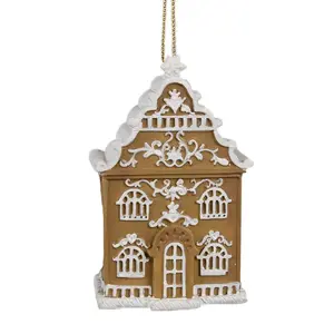 Produkt Závěsná vánoční ozdoba perníková chaloupka Gingerbread House - 6*4*9 cm Clayre & Eef