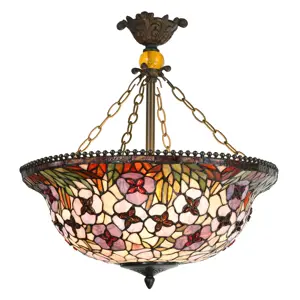 Závěsné světlo Tiffany Clementine- Ø 53*60 cm E27/3*60W Clayre & Eef