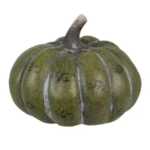 Zelená antik dekorace dýně Pumpkin Carbassa - Ø 14*10 cm  Clayre & Eef