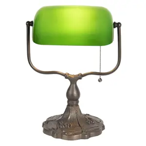 Produkt Zelená bankovní lampa tiffany Velves - 27*20*36 cm 1x E27 / max 60w Clayre & Eef