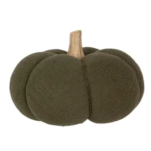 Zelená látková dekorace dýně Pumpkin - Ø 15*12 cm Clayre & Eef