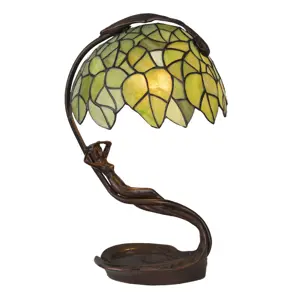 Produkt Zelená stolní lampa Tiffany Beth - 28*20*41 cm E27/max 1*40W Clayre & Eef