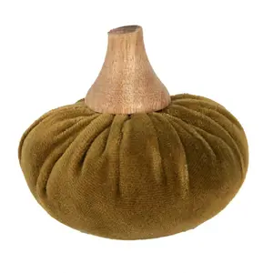 Zelená textilní dekorace dýně Pumpkin S - Ø 9*8 cm Clayre & Eef