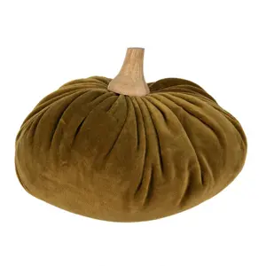 Zelená textilní dekorace dýně Pumpkin XL - Ø 20*14 cm Clayre & Eef