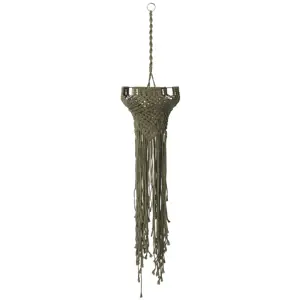 Produkt Zelené závěsné stínidlo s provázky Macrame  -  Ø 25*97 cm / E27 J-Line by Jolipa