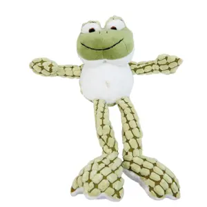 Zeleno bílá plyšová žába Frog - 22*7 cm