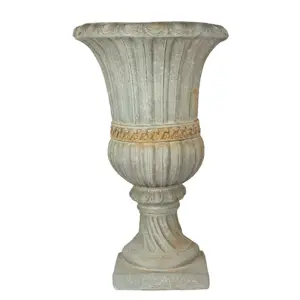 Zelený antik nástěnný květináč v barokním stylu Baroque - 50*25*81 cm Clayre & Eef