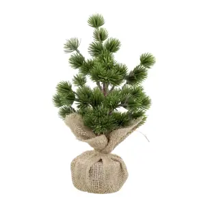 Zelený vánoční cedrový stromek v jutě Fleur Cedar Tree - 30 cm Chic Antique