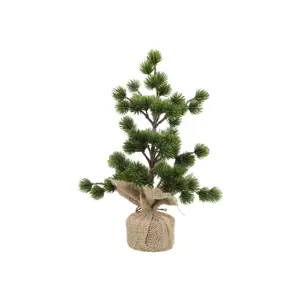 Zelený vánoční cedrový stromek v jutě Fleur Cedar Tree - 34 cm Chic Antique