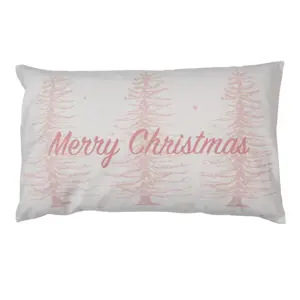 Produkt Zimní růžový povlak na polštář Merry Christmas Snow - 30*50 cm Clayre & Eef