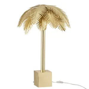 Zlatá kovová stolní palmová lampa Coconut - Ø 45*72 cm J-Line by Jolipa