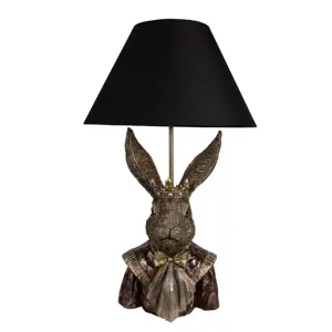 Produkt Zlatá stolní lampa Králík s černým stínidlem - Ø 37*61 cm Clayre & Eef