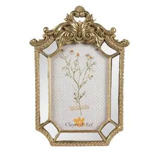 Produkt Zlatý antik fotorámeček se zrcátky a ornamenty Baroque - 15*3*22 cm / 10*15 cm Clayre & Eef