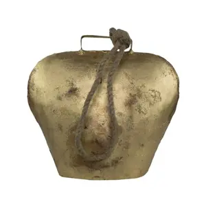 Produkt Zlatý kovový zvonek ve tvaru kravského zvonu - 14*7*15cm Mars & More