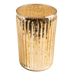 Produkt Zlatý skleněný svícen na čajovou svíčku Houder Gold - 6*9 cm Clayre & Eef