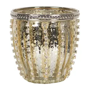 Produkt Zlatý skleněný svícen na čajovou svíčku Sinjon - Ø 9*9 cm Clayre & Eef