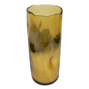 Produkt Zlatý skleněný svícen / váza s prohnutím - Ø16,5*40cm Mars & More