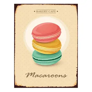 Produkt Žlutá nástěnná kovová cedule Macaroons - 25*1*33 cm Clayre & Eef